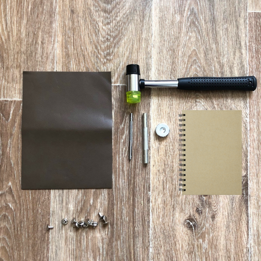 Box carnet cuir - kit DIY reliure