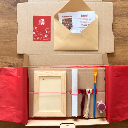Box février point de croix - kit DIY broderie