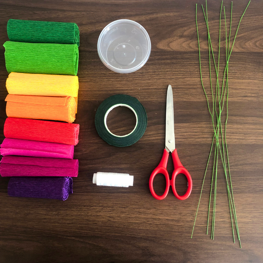 kit fleurs papier crepon